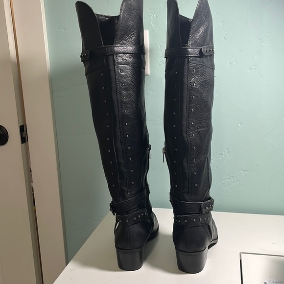 Vince Camuto over the knee wide calf pebbled leather boots - Picture 5 of 9